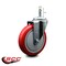 Service Caster 5'' Red Polyurethane Wheel Swivel 7/16'' Grip Ring Stem Caster SCC-GR20S514-PPUB-RED-716138 - alternate 2